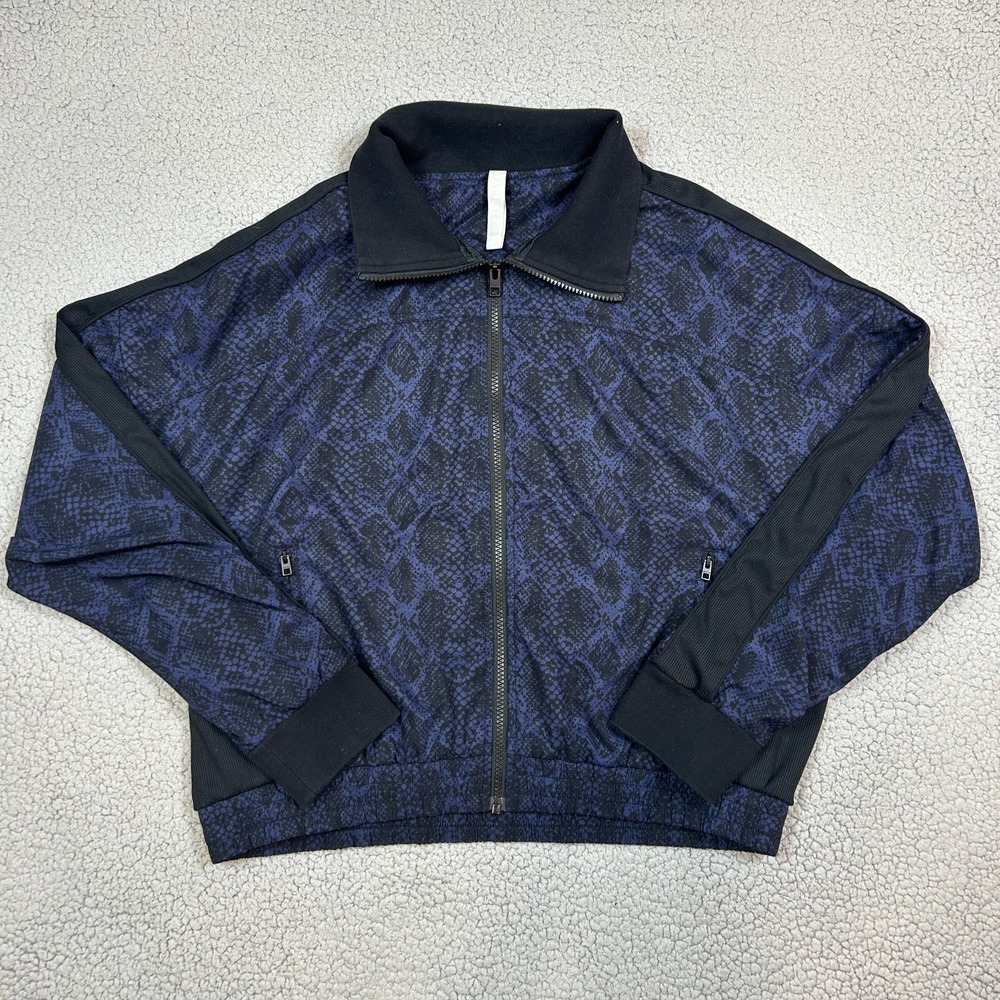 Athleta Brooklyn Bomber Jacket Women's L Snake‎ Print Athleisure Travel Commuter